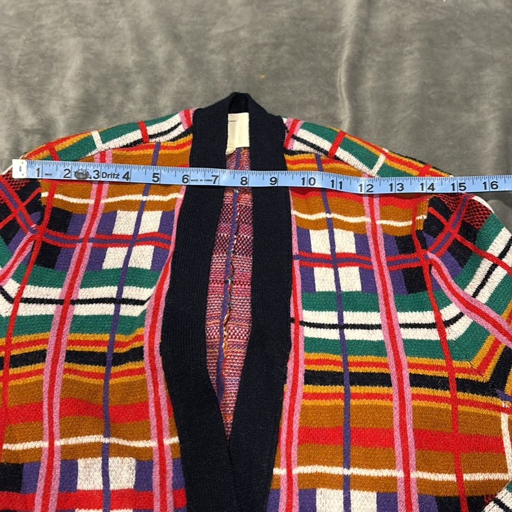 Anthropologie Moth Williston Plaid Long Cardigan Size Large - Picture 10 of 10